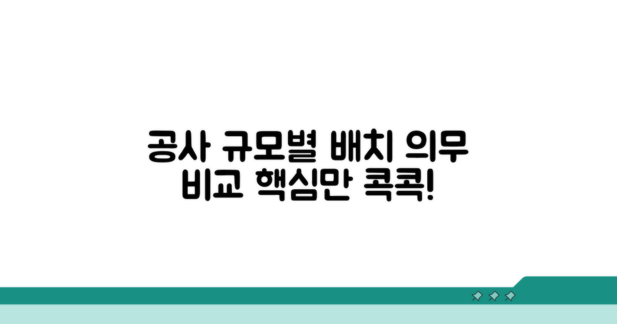 공사 규모별 배치 의무 비교