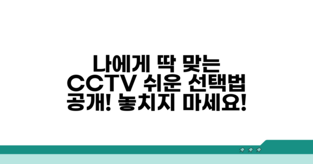 나에게 맞는 CCTV 선택법