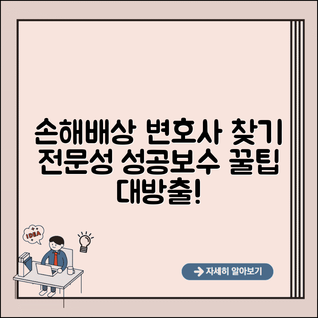 손해배상 전문변호사 찾는 방법 | 분야별 전문성 확인 포인트 | 성공보수 협상법