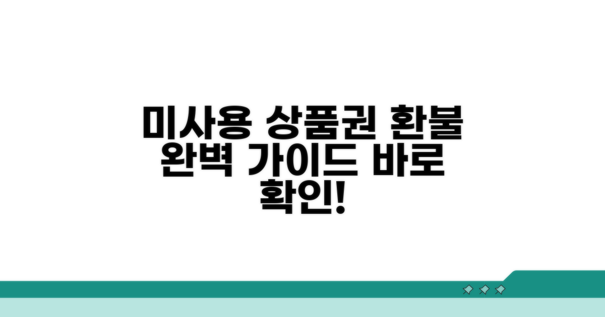 미사용 상품권 환불 절차 상세 안내