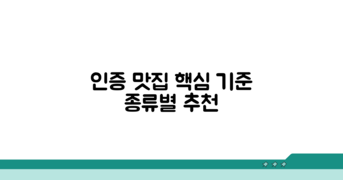 인증 맛집 핵심 기준과 종류