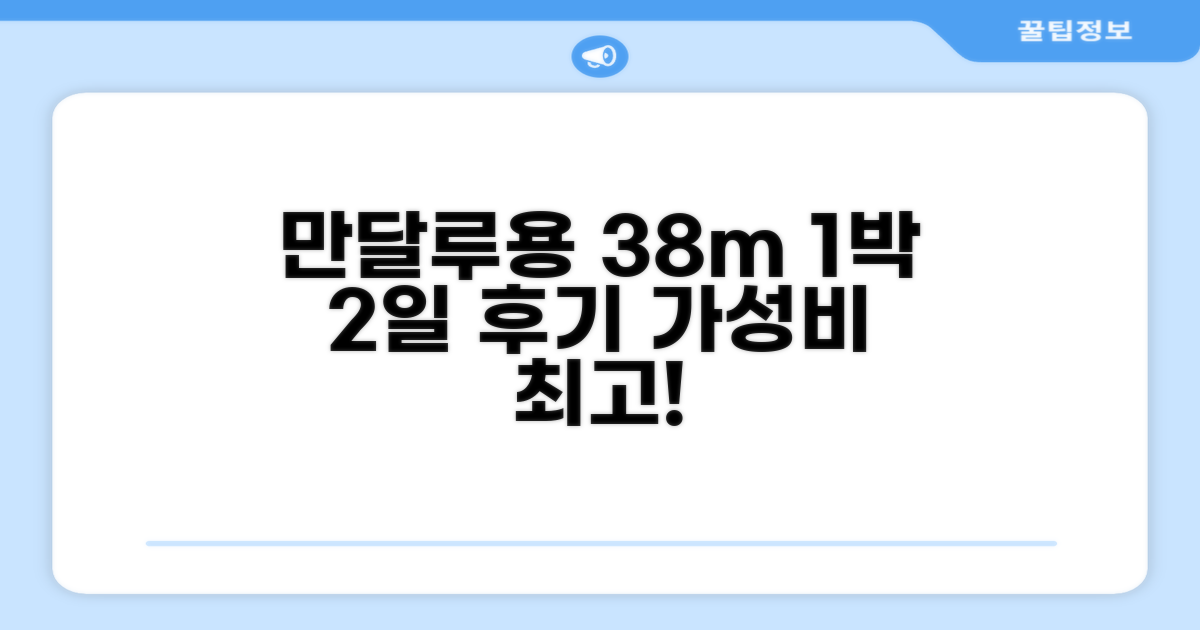 만달루용 아파트먼트 38m² 1박 2일 이용 후기