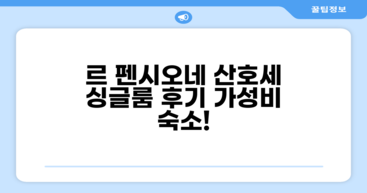 르 펜시오네 드 산호세, 스탠다드 싱글룸 숙박 후기