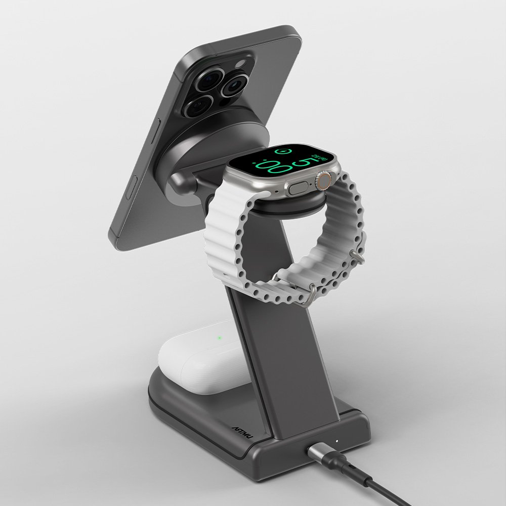 3in1 애플 MFM 맥세이프 고속 무선 충전기 MC610 화이트 상세 이미지 1