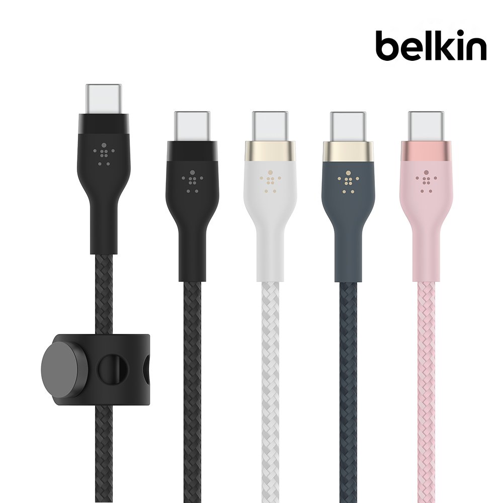 벨킨 프로 플렉스 USB-C to C타입 고속 충전 케이블 1M CAB011bt1M 아이폰17 16 갤럭시 S26 S25 아이패드 LG 그램 호환 상세 이미지 1