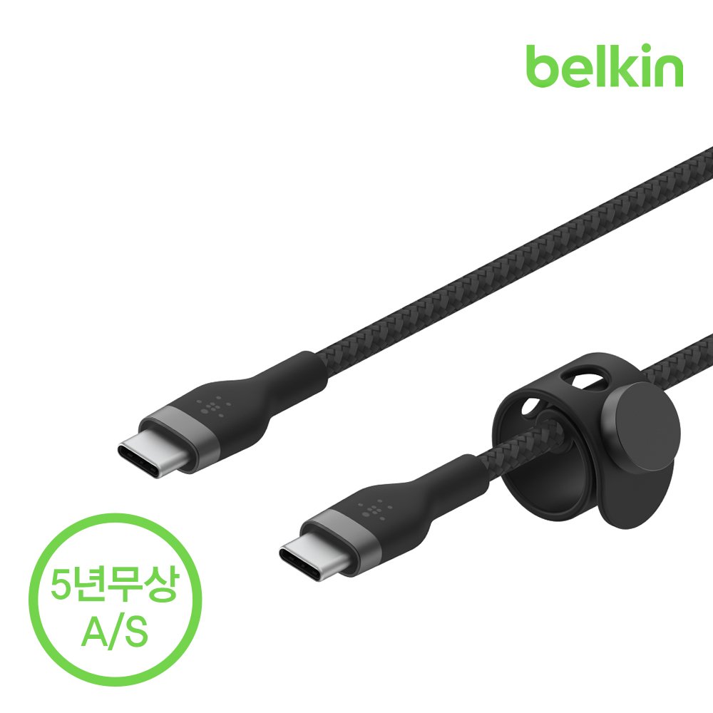 벨킨 프로 플렉스 USB-C to C타입 고속 충전 케이블 1M CAB011bt1M 아이폰17 16 갤럭시 S26 S25 아이패드 LG 그램 호환 상세 이미지 2