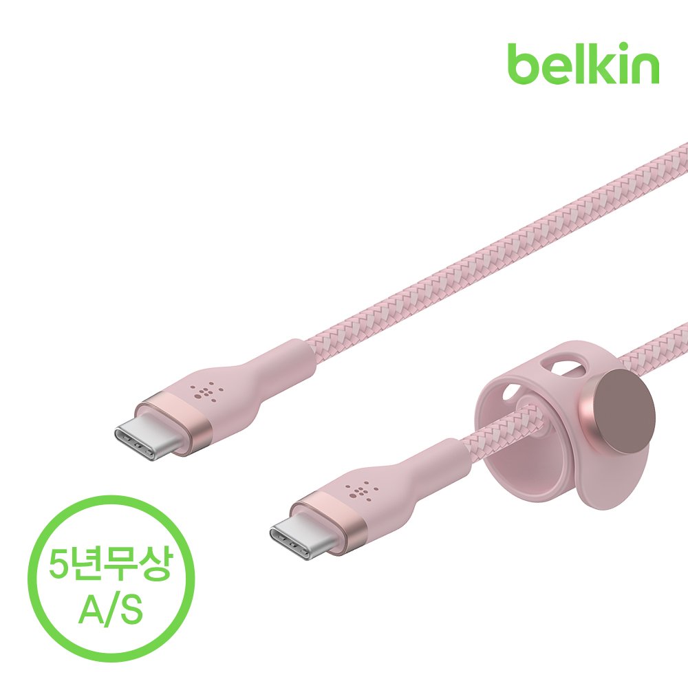 벨킨 프로 플렉스 USB-C to C타입 고속 충전 케이블 1M CAB011bt1M 아이폰17 16 갤럭시 S26 S25 아이패드 LG 그램 호환 상세 이미지 2