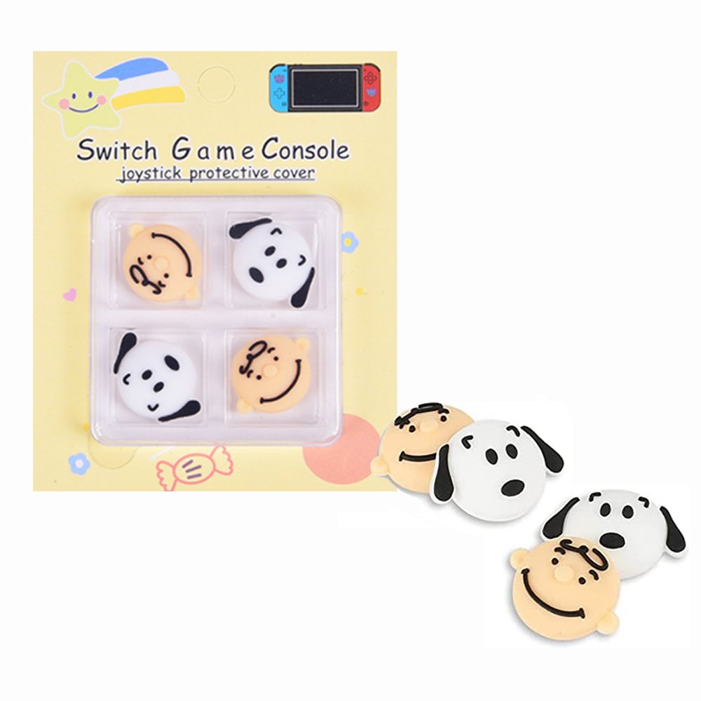 닌텐도 스위치 OLED 라이트 호환 조이콘 스틱커버 키 캡 스누피 찰리브라운 상세 이미지 1