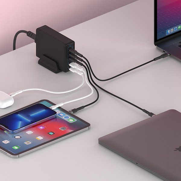 USB PD 226W PPS GaN 접지 멀티 초고속 충전기 GE410 화이트 상세 이미지 1