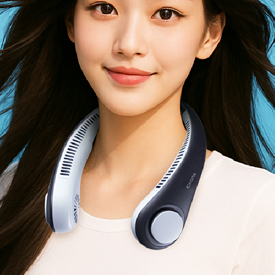 넥밴드 선풍기 목걸이 미니 무선 휴대용 여름 시원한 핸즈프리 목 저소음 3단계 풍속 조절 상세 이미지 1