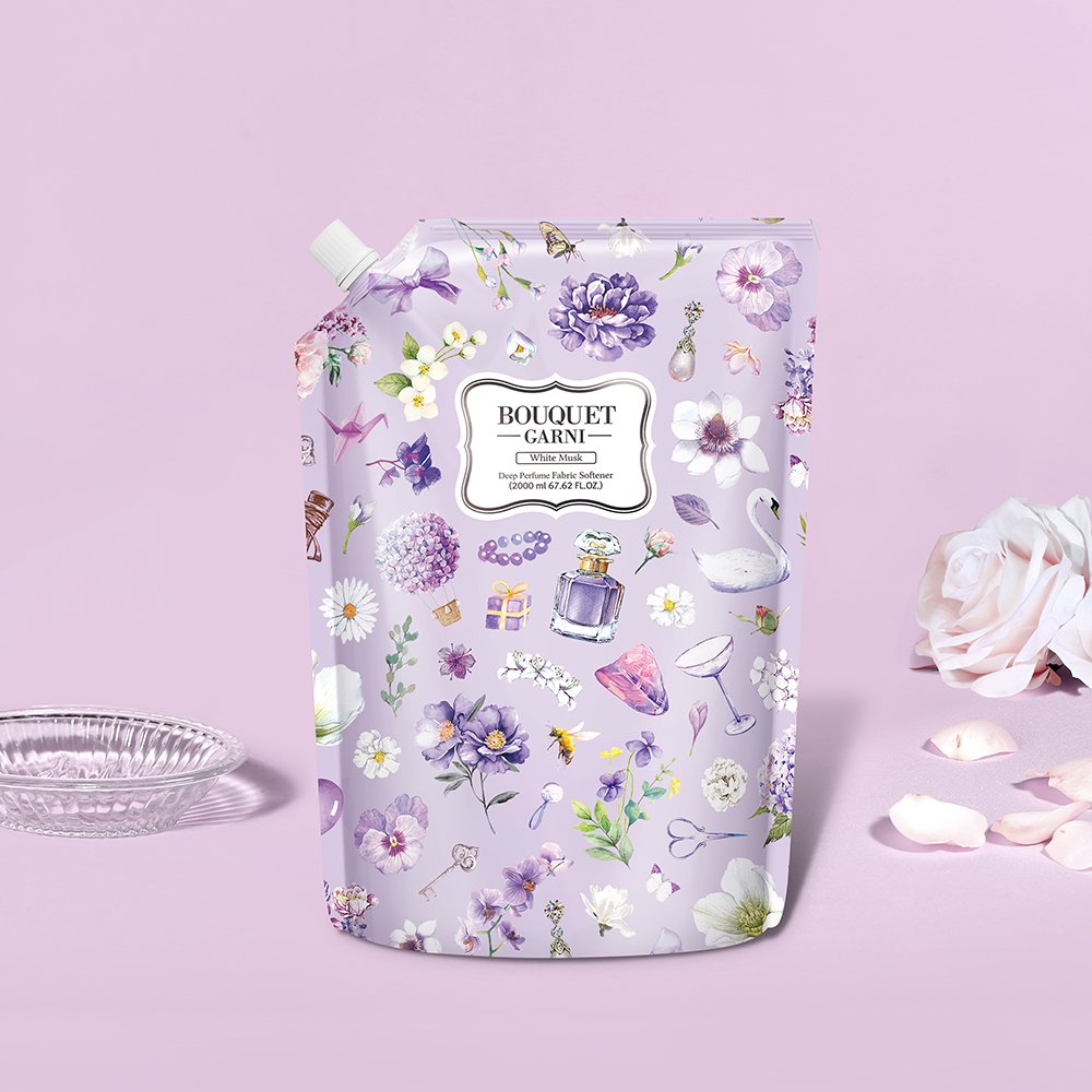 부케가르니 섬유유연제 리필형 2L X 2개입 실내건조 베이비파우더 향 대용량 향좋은 상세 이미지 1