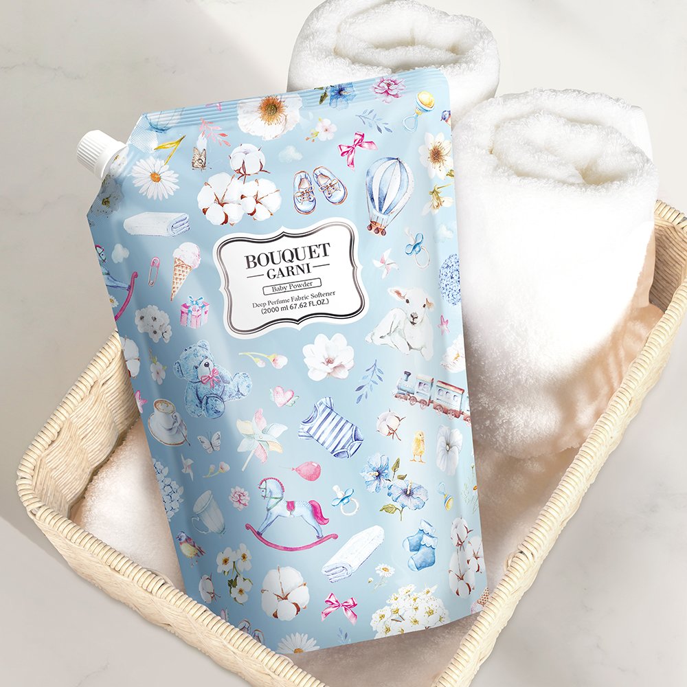 부케가르니 섬유유연제 리필형 2L X 2개입 실내건조 베이비파우더 향 대용량 향좋은 상세 이미지 2