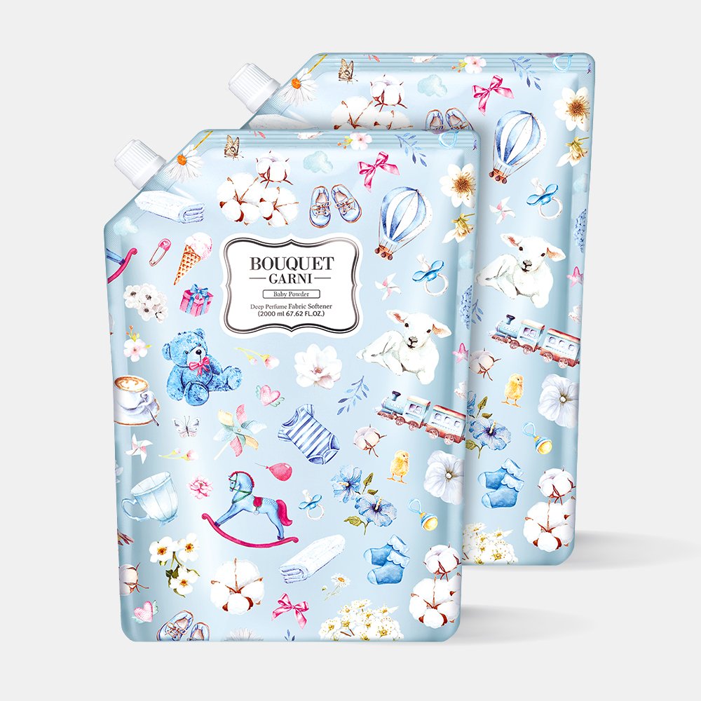 부케가르니 섬유유연제 리필형 2L X 2개입 실내건조 베이비파우더 향 대용량 향좋은 상세 이미지 1