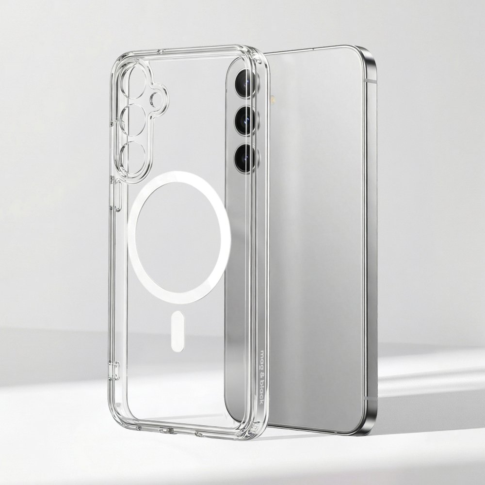 맥앤블랙 2배자력 맥세이프 케이스 핸드폰 범퍼 자석 투명, 갤럭시S24 플러스 상세 이미지 1