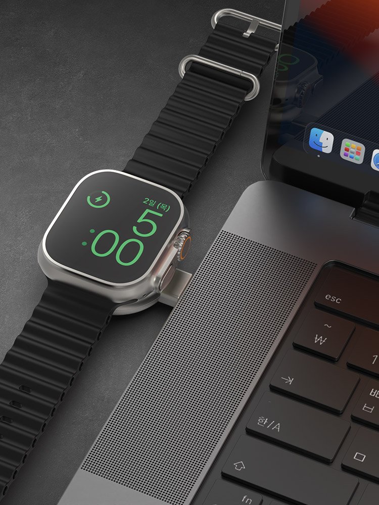 애플 MFi 인증 USB-C타입 애플워치 휴대용 마그네틱 고속충전기 AC210 상세 이미지 2