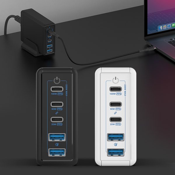 USB PD 226W PPS GaN 접지 멀티 초고속 충전기 GE410 화이트 상세 이미지 2