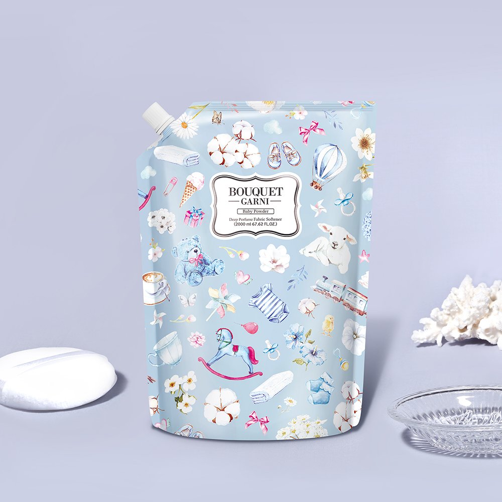 부케가르니 섬유유연제 리필형 2L X 2개입 실내건조 베이비파우더 향 대용량 향좋은 상세 이미지 1