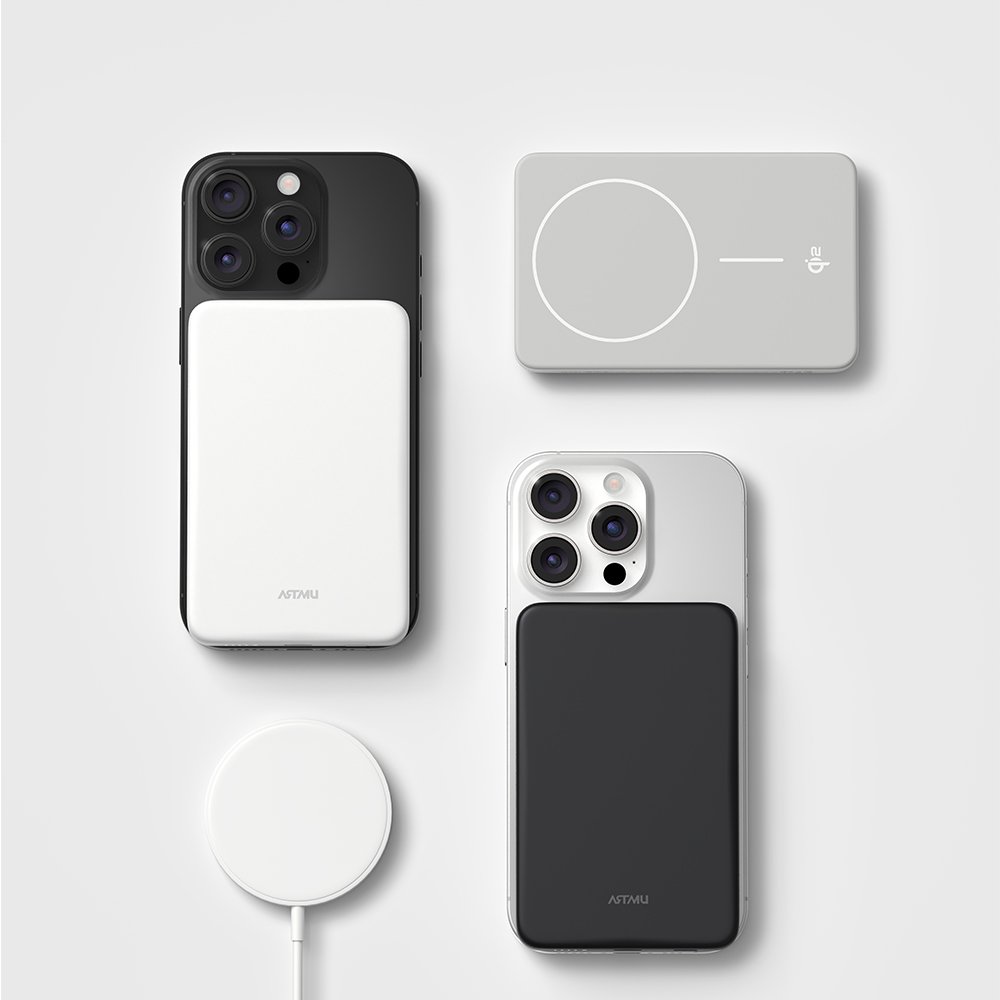 Qi2 15W 맥세이프 초슬림 고속 보조배터리 5000mAh QB310 화이트 상세 이미지 1