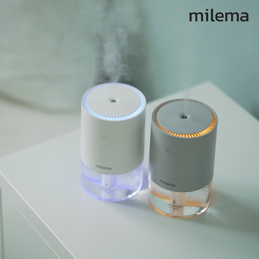 밀레마 사무실 미니 가습기 탁상용 무선 휴대용 듀얼각도 무드등 상세 이미지 1