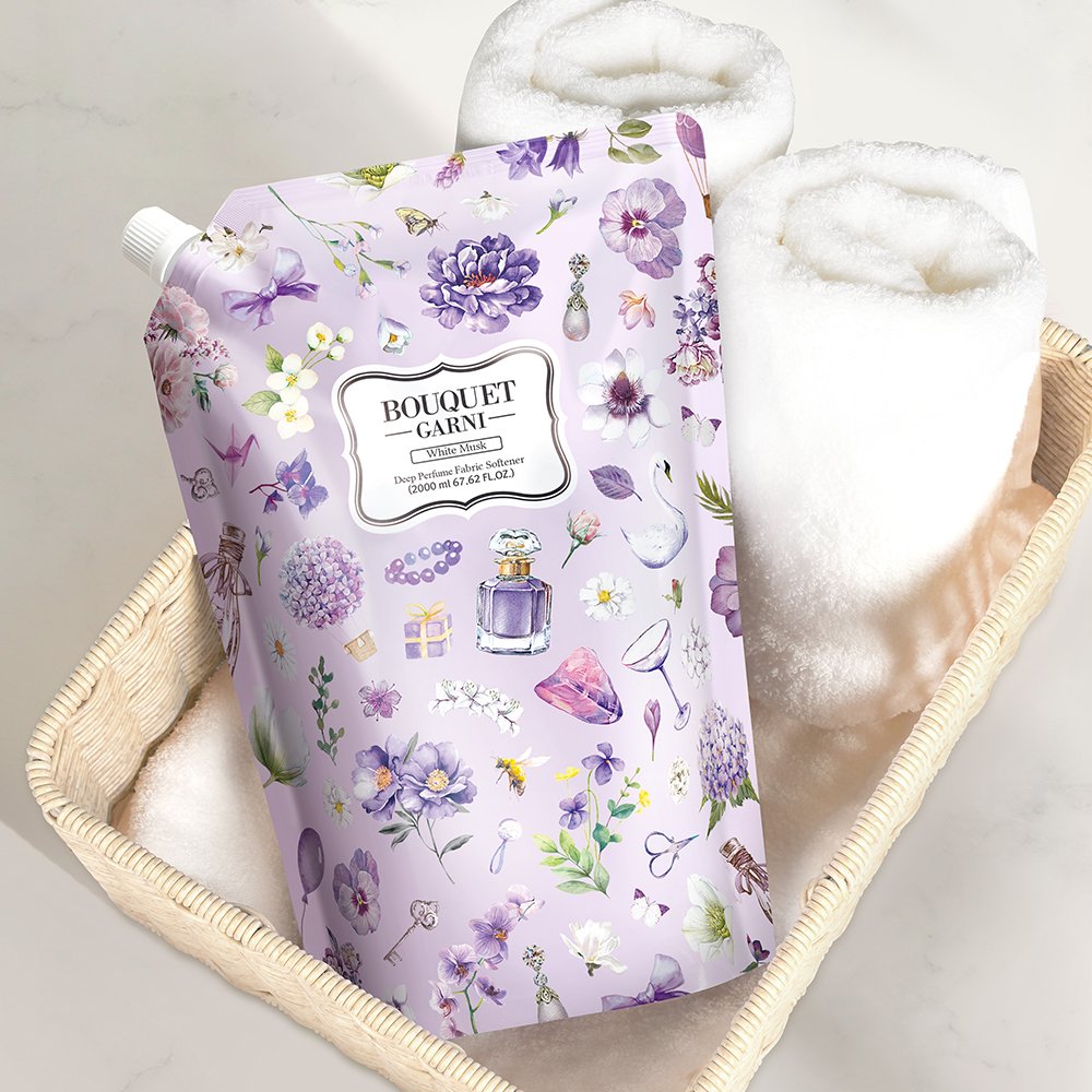 부케가르니 섬유유연제 리필형 2L X 2개입 실내건조 베이비파우더 향 대용량 향좋은 상세 이미지 2