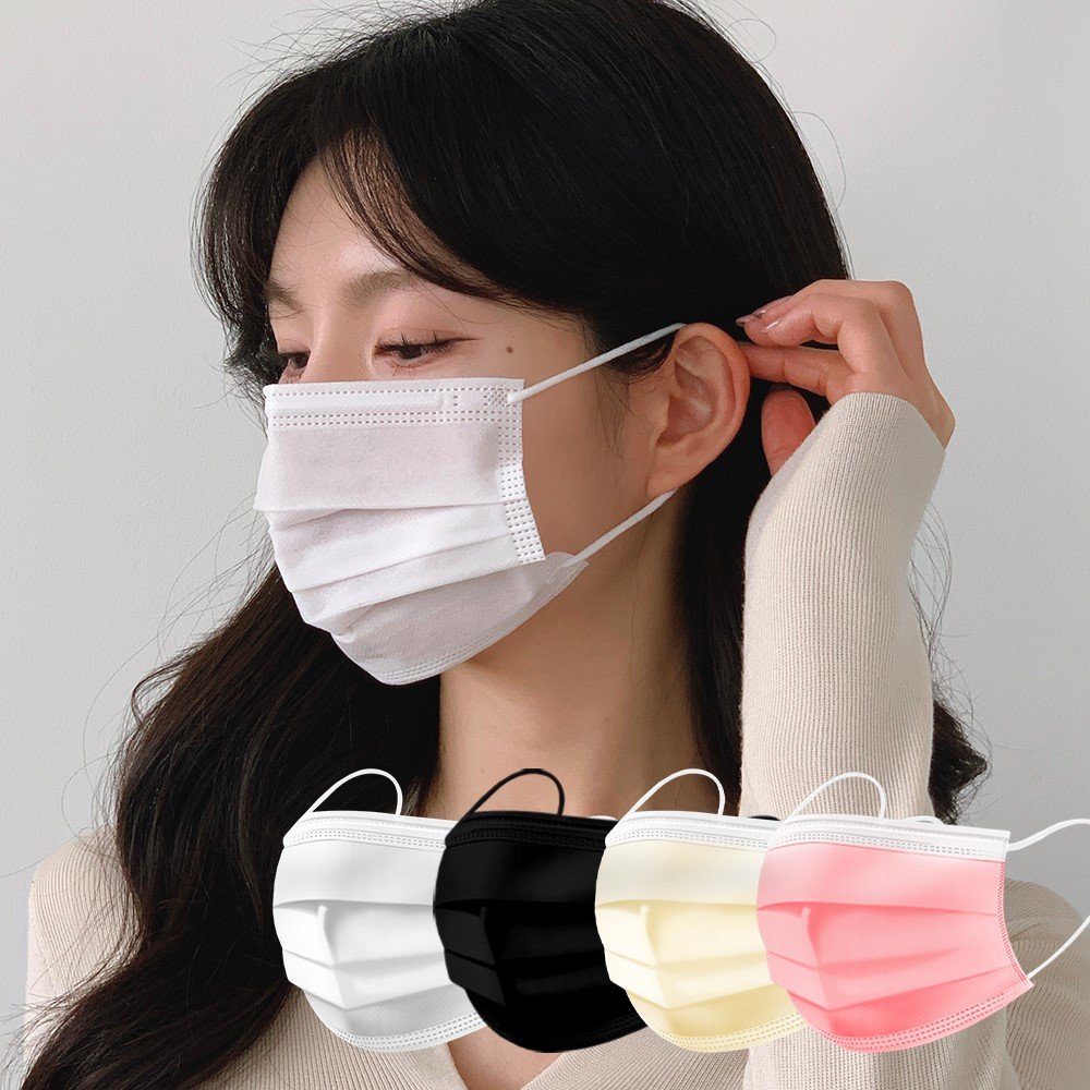 유앤미 숨편한 덴탈마스크 귀안아픈 마스크 L(대형), 블랙, 300개 상세 이미지 2